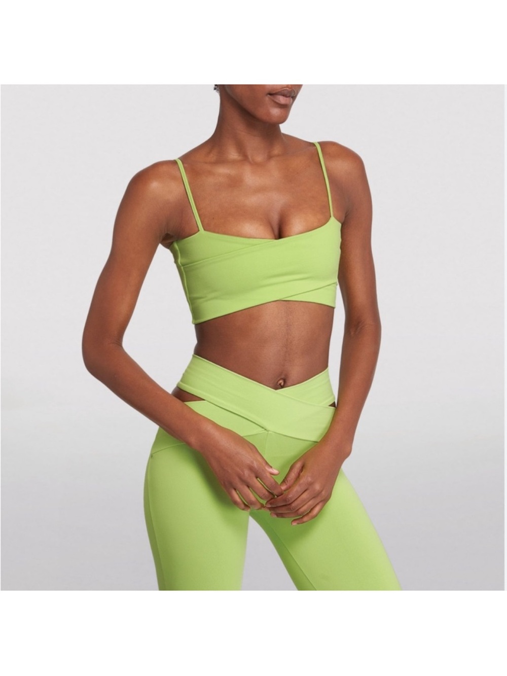 Live The Process Lime Green Strappy Seamless Bralette